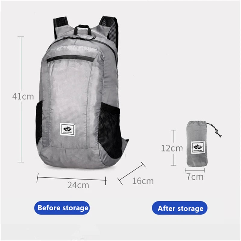 Ultra Light Outdoor Hiking Cycling Travel Backpack Fitness Bag Waterproof Handbag Small Foldable Backpack Storage Bag