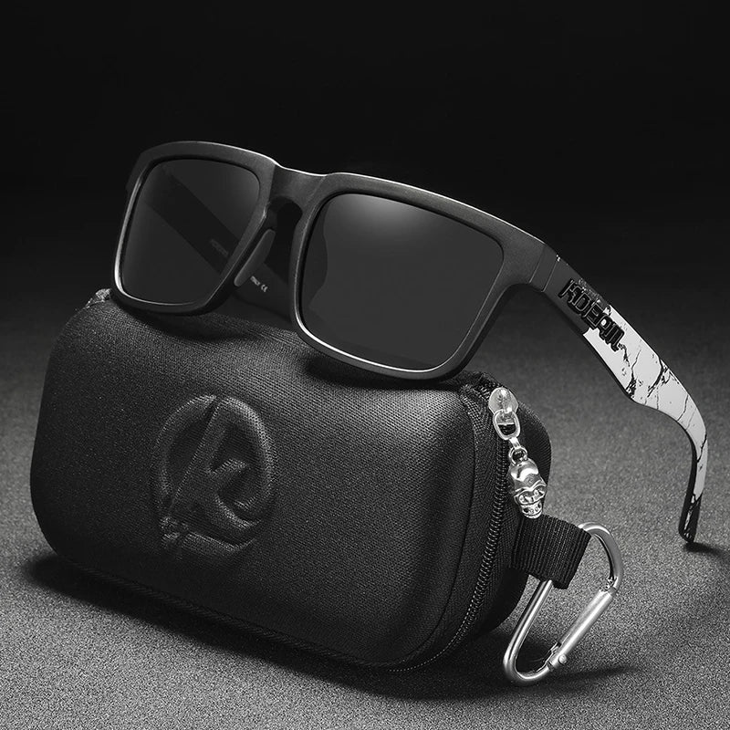 New KDEAM Brand High Quality Men Square Sunglasses Colors Sports Polarized Sun Glasses Reflective Coating Mirrored Lens UV400