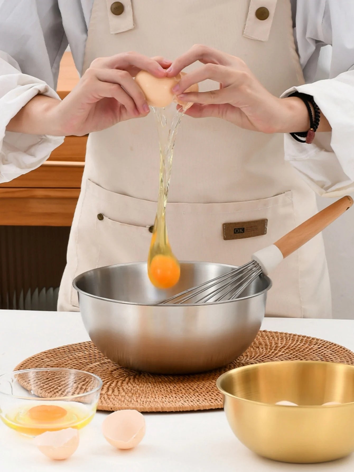 Stainless Steel Gold And Silver Salad Bowl Rice Noodles Lamian Noodles Bowl Kitchen Tableware Food Container