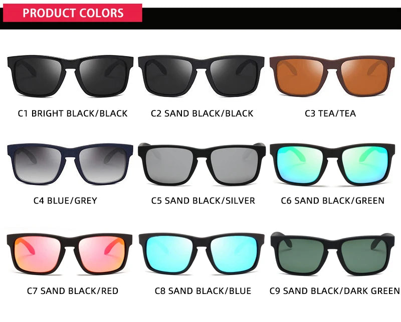 Classic Fashion Square Polarized Sunglasses Men Vintage Plastic Male Sun Glasses Women Stylish Black Outdoor Sports Shades UV400