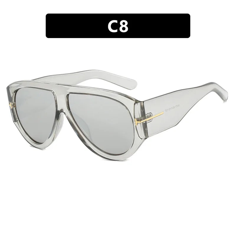 New Vintage Woman Oval Shape Sunglasses Brand Designer Sun Glasses Trendy Street Shoot Shades Eyewear UV400 Gafas De Sol