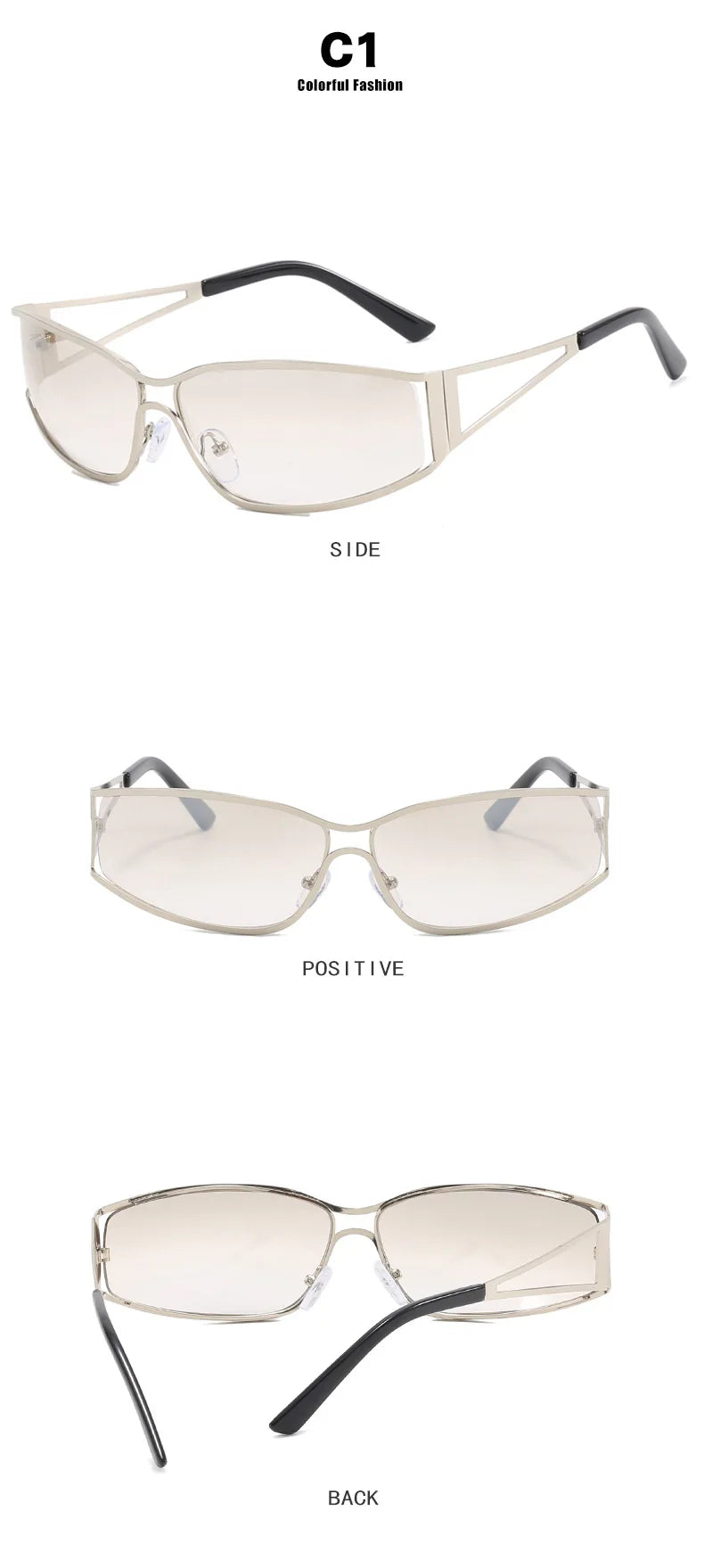 Y2k Sunglasses Women Men Oversized Brand Designer Gradient Goggle Sun Glasses Steampunk Glasses Shades Eyewear Mirror Eyeglasses