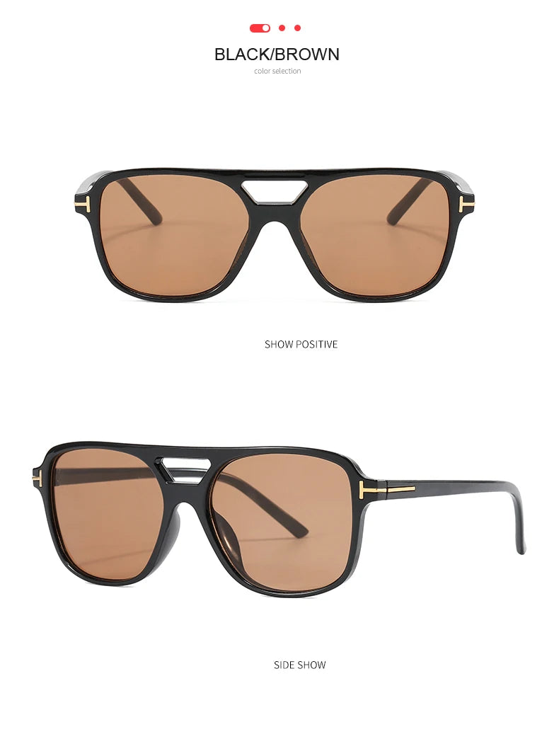New Fashion Pilot Sunglasses Women Double Bridge Oversized Sun Glasses Oval Goggles Classic Candy Color Design Eyewear UV400