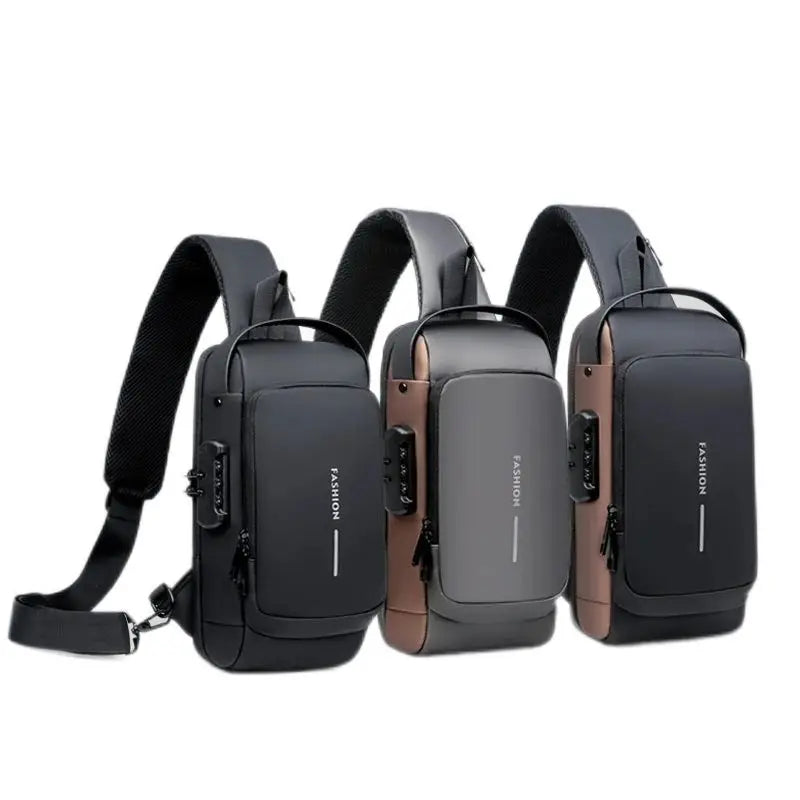 Men's Shoulder Bag Multifunction Anti Theft USB Messenger Pack Man Crossbody Cross Body Travel Chest Bags Pack