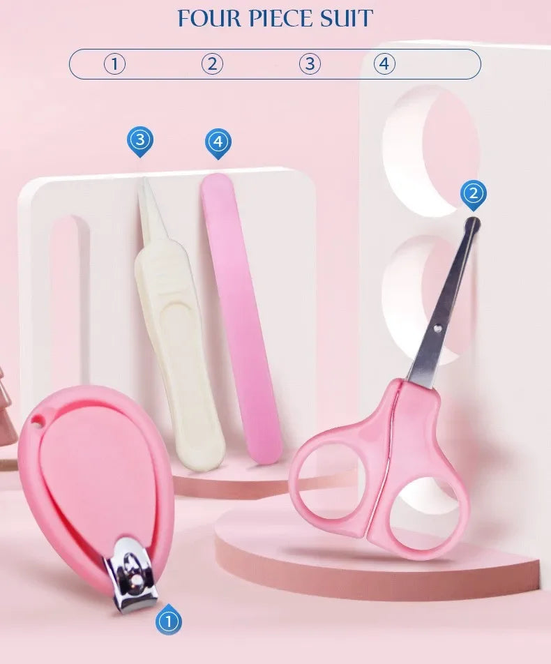 Safe Portable  Nail Clipper Trimmer Tweezer with Box Children Manicure Kit Newborn Baby Nail Scissor Baby Nail Care Tool Kid