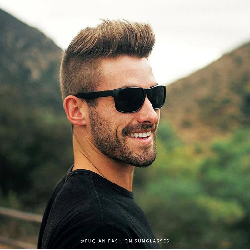 Classic Fashion Square Polarized Sunglasses Men Vintage Plastic Male Sun Glasses Women Stylish Black Outdoor Sports Shades UV400