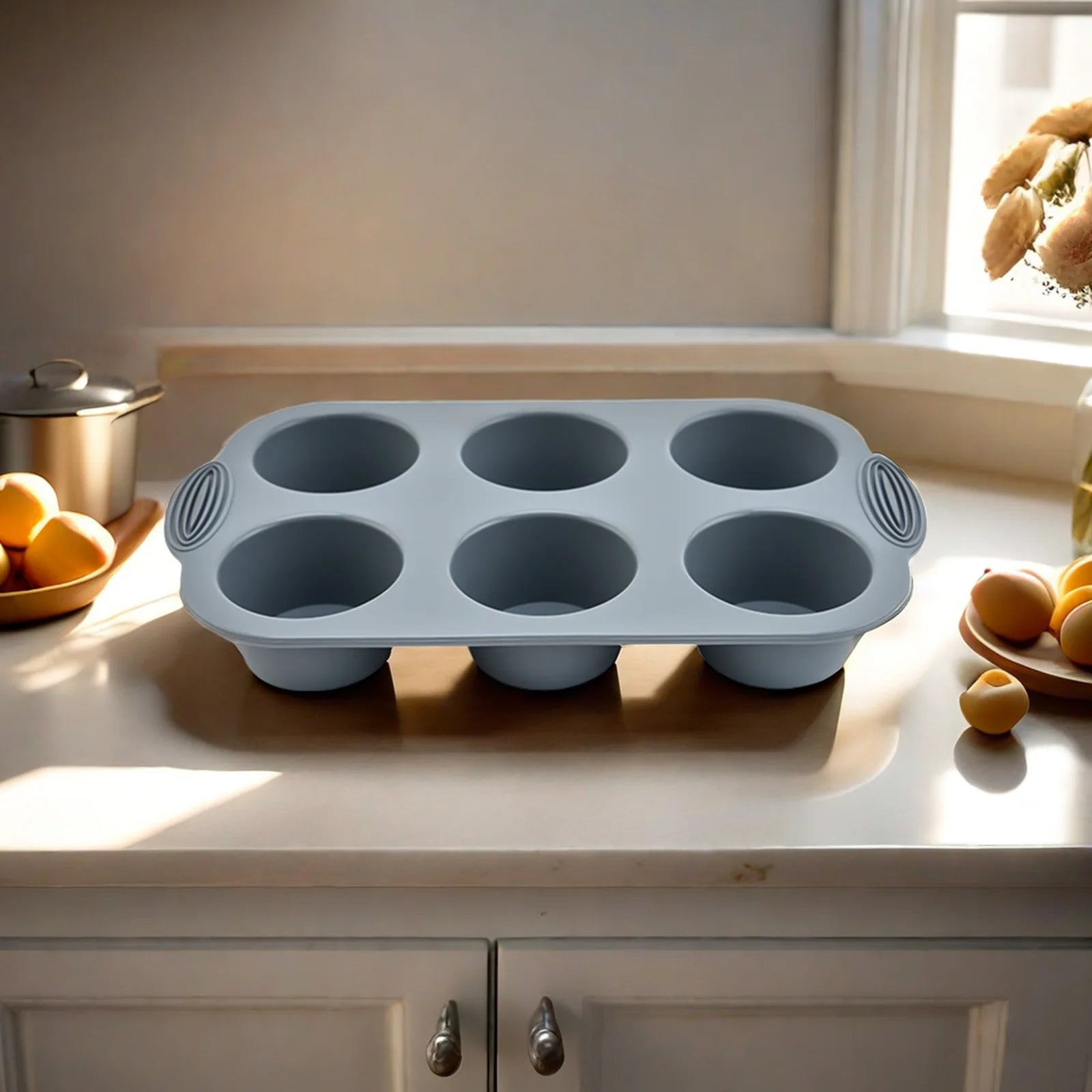Silicone Cake Mold Pan 6 Cup Baking Tray Non-Stick Muffin Mould Cupcake Baking for Cakes Biscuit DIY Cake Kitchen Accessories