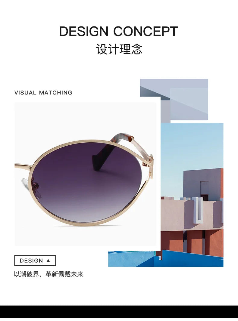Fashion Small Sunglasses Brand Designer Metal Woman Prescription Optical Frame Eyeglasses UV Protection Man Shades Oculos De Sol