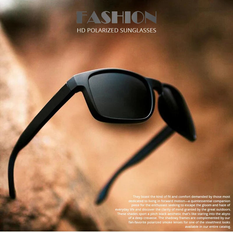 Classic Fashion Square Polarized Sunglasses Men Vintage Plastic Male Sun Glasses Women Stylish Black Outdoor Sports Shades UV400