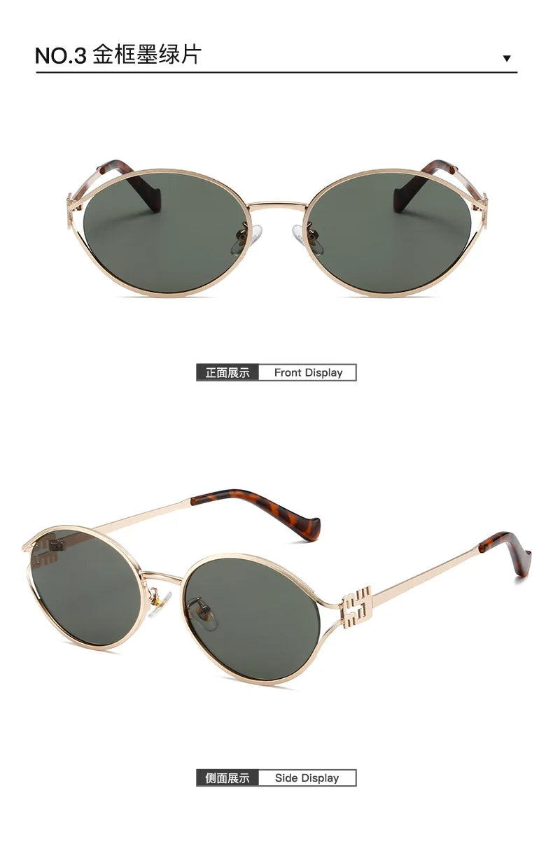 Fashion Small Sunglasses Brand Designer Metal Woman Prescription Optical Frame Eyeglasses UV Protection Man Shades Oculos De Sol