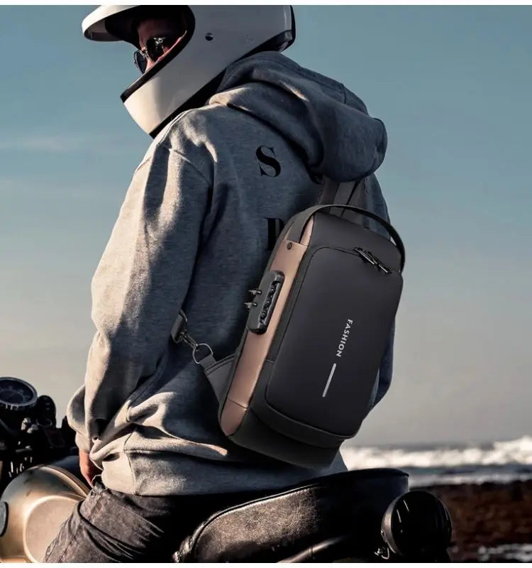 Men's Shoulder Bag Multifunction Anti Theft USB Messenger Pack Man Crossbody Cross Body Travel Chest Bags Pack