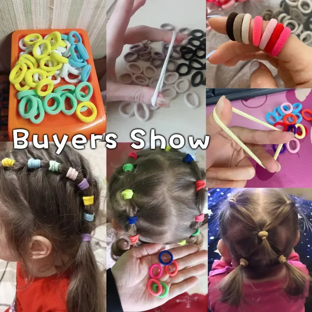 100/300/500 pcs Girls Colorful Elastic Hair Bands Ponytail Hold Hair Tie Rubber Bands Scrunchie Hair Accessories Bands for Girls