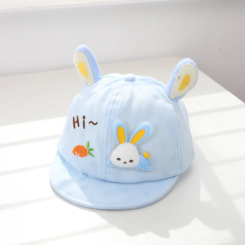 Cartoon Bear Ear Baby Baseball Cap Summer Cotton Peaked Hat for Infant Boy Girl Cute Embroidered Adjustable Kid Sun Hats 아기모자