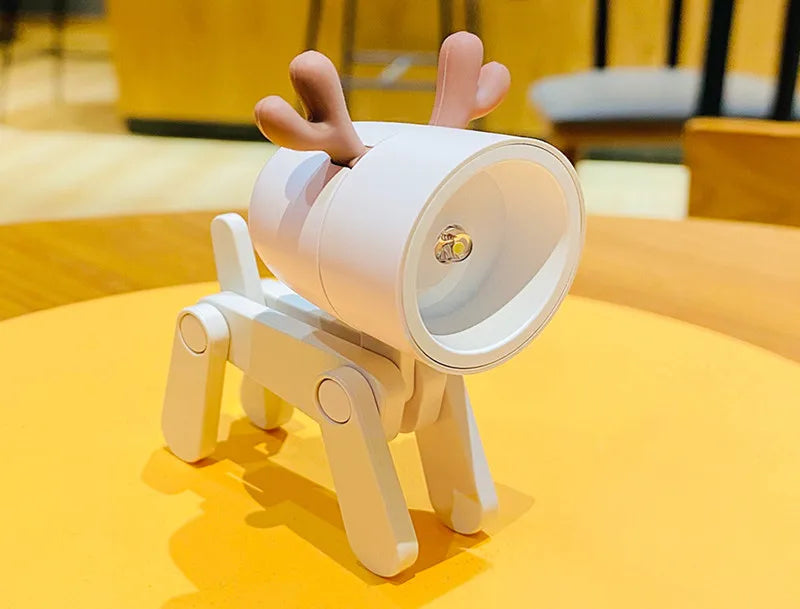 LED Night Light Mini Folding Desk Lamp Cute Pet Lights Dog Deer Portable Night Light Student Living Room Decor Gift