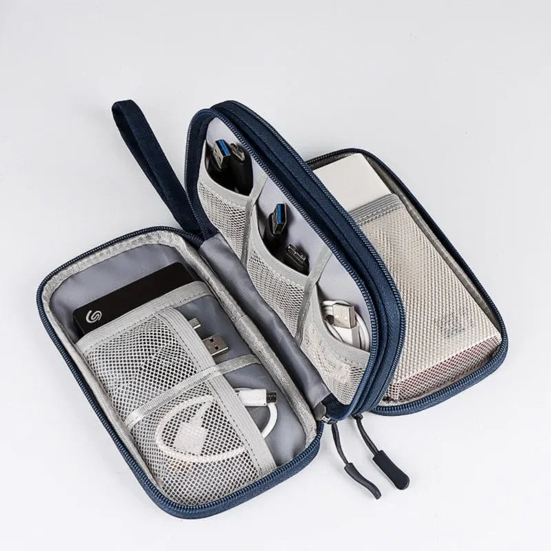 Data Cable Storage Bag Waterproof Portable Carry Case Layers Storage Bag Travel Organizer Bag for Cable Cord USB Charger