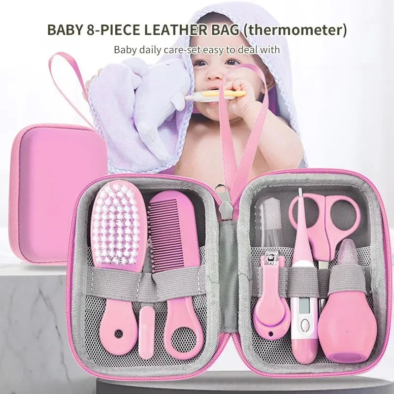 Nail Clippers Comb Massage Soft Bristle Brush Set Kit 8 PCS Child Care Cleaning Set baby brush and comb set
