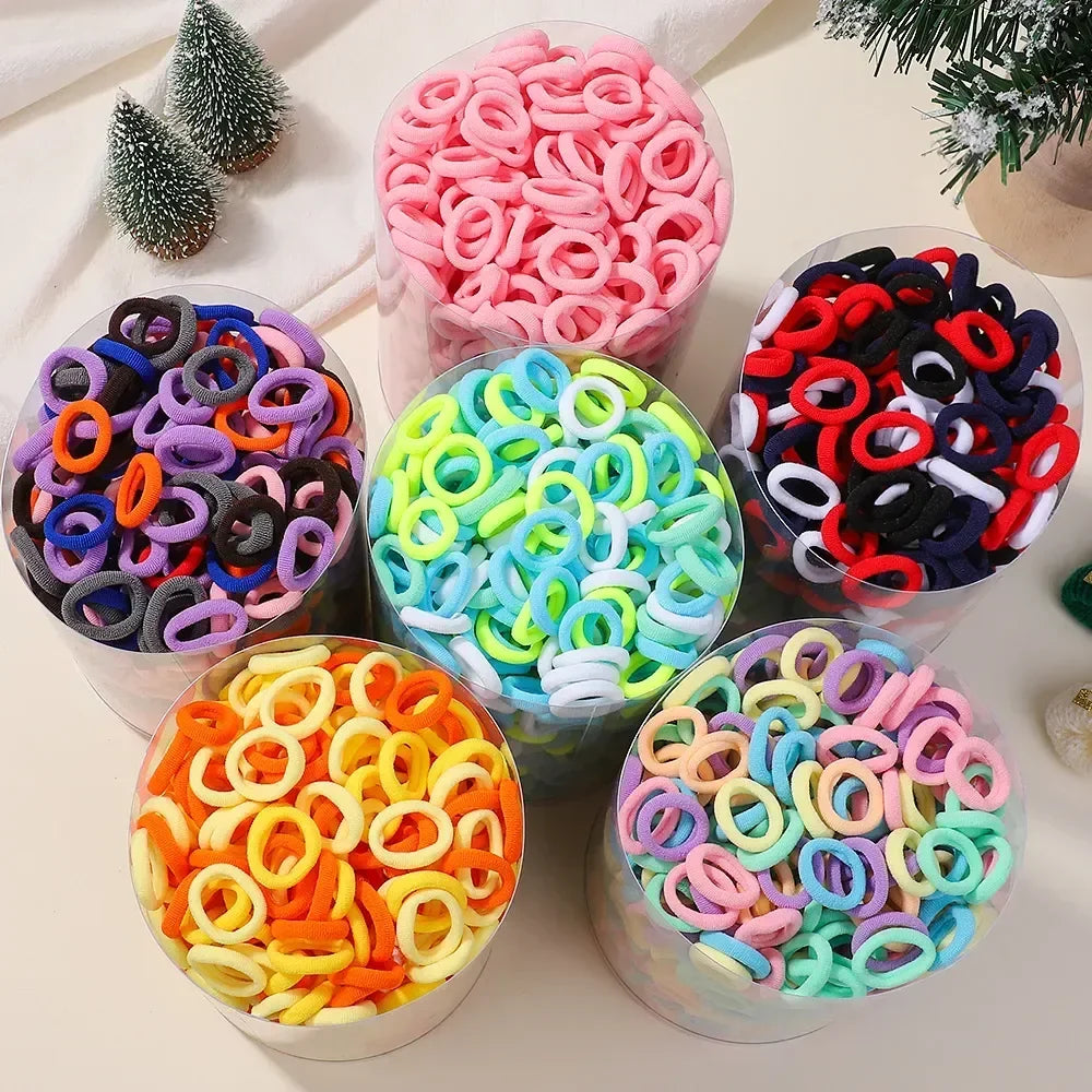 100/300/500 pcs Girls Colorful Elastic Hair Bands Ponytail Hold Hair Tie Rubber Bands Scrunchie Hair Accessories Bands for Girls