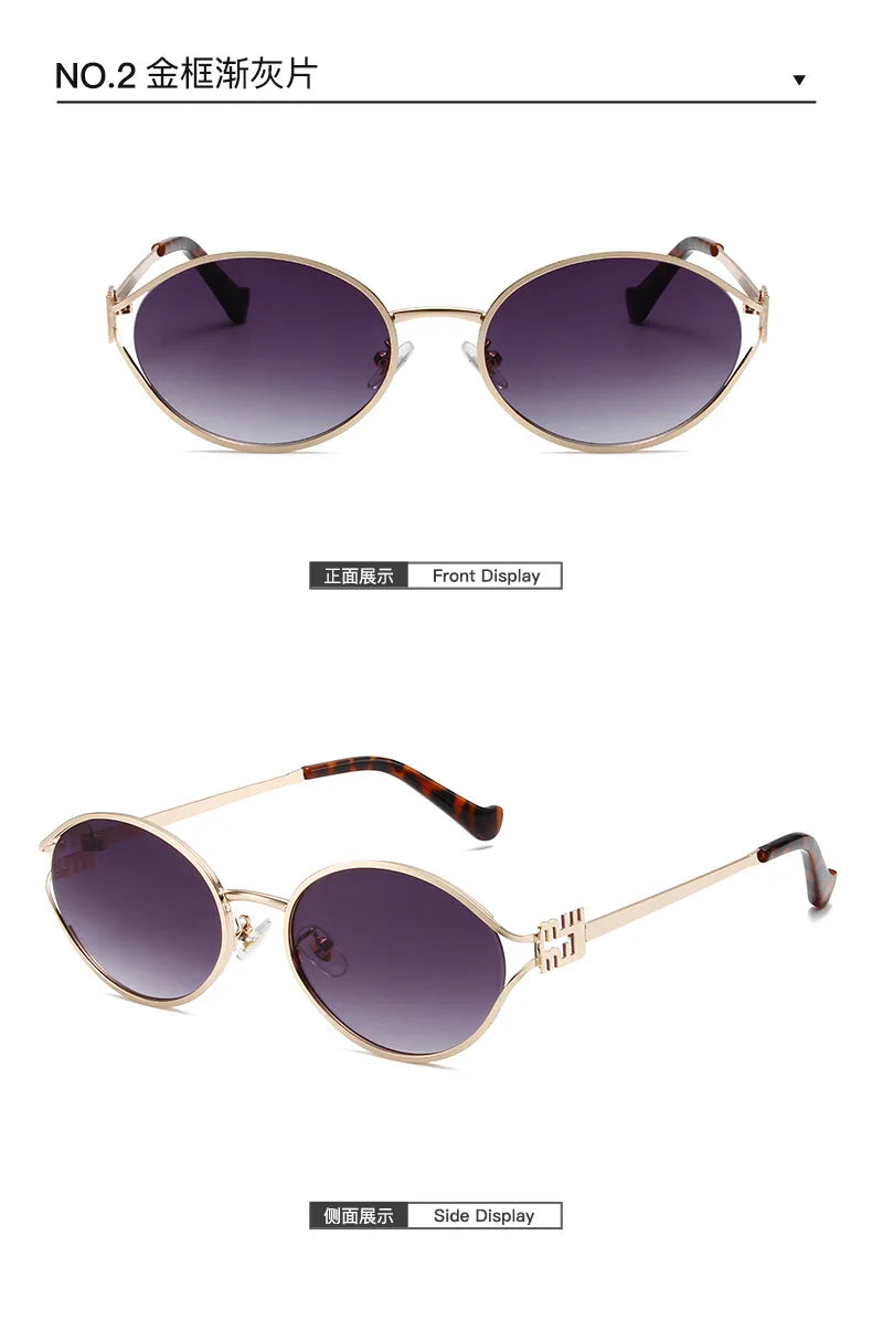 Fashion Small Sunglasses Brand Designer Metal Woman Prescription Optical Frame Eyeglasses UV Protection Man Shades Oculos De Sol