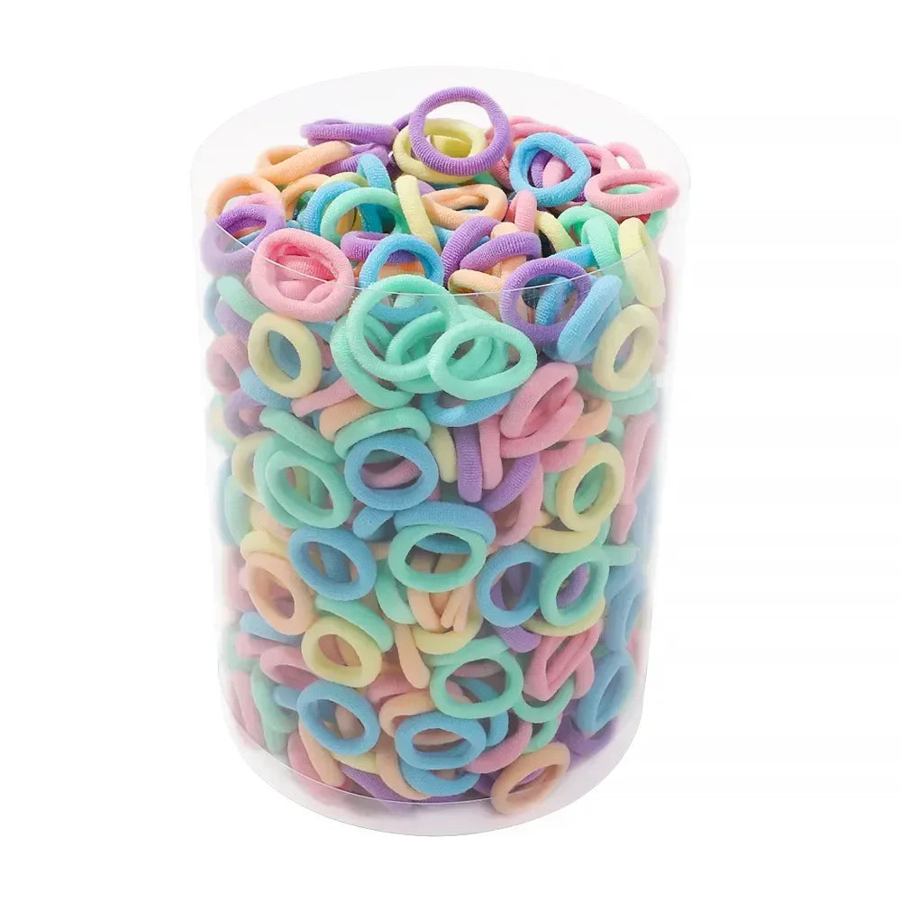 100/300/500 pcs Girls Colorful Elastic Hair Bands Ponytail Hold Hair Tie Rubber Bands Scrunchie Hair Accessories Bands for Girls
