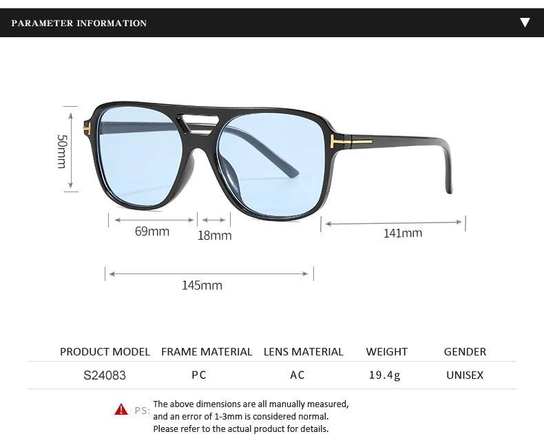 New Fashion Pilot Sunglasses Women Double Bridge Oversized Sun Glasses Oval Goggles Classic Candy Color Design Eyewear UV400