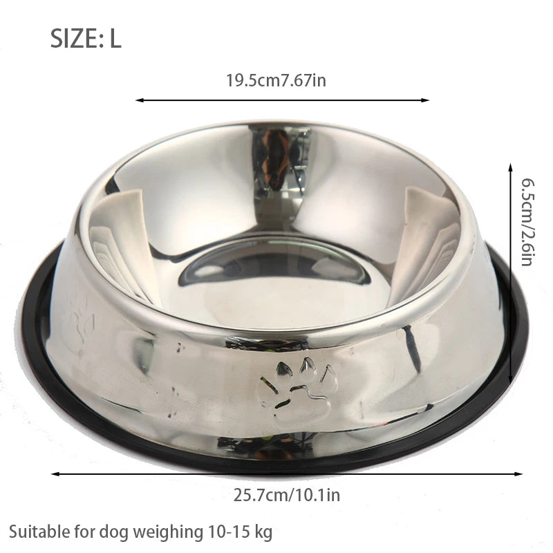 Stainless Steel Pet Dog Bowl Feeder Skidproof Anti-ant Shape Cat Dog Bowls Food Accessories Pet Supplies 7 Sizes