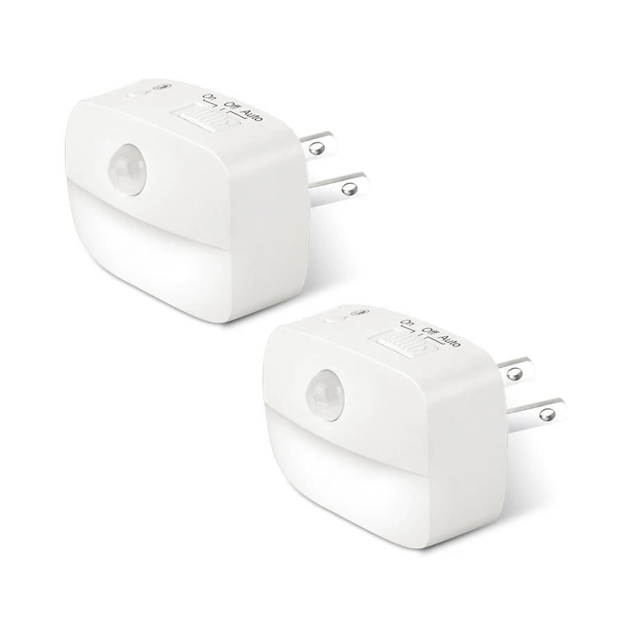 Plug in Night Light with Motion Sensor and Dusk to Dawn Sensor Mini LED Nightlight Adjustable Brightness for Bathroom Hallway