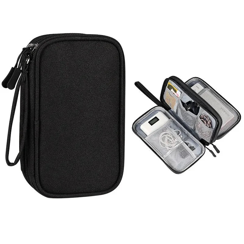 Data Cable Storage Bag Waterproof Portable Carry Case Layers Storage Bag Travel Organizer Bag for Cable Cord USB Charger