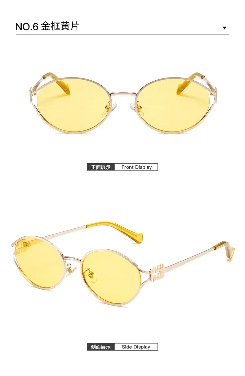 Fashion Small Sunglasses Brand Designer Metal Woman Prescription Optical Frame Eyeglasses UV Protection Man Shades Oculos De Sol