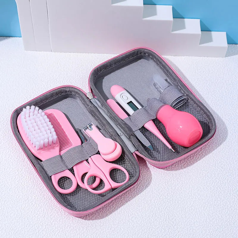 Nail Clippers Comb Massage Soft Bristle Brush Set Kit 8 PCS Child Care Cleaning Set baby brush and comb set
