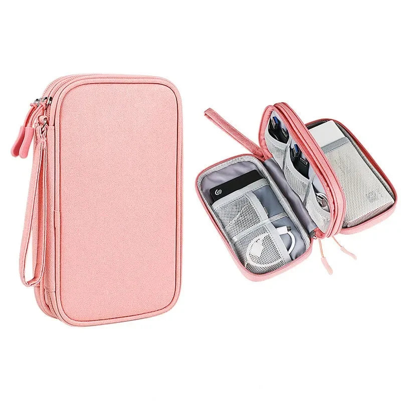 Data Cable Storage Bag Waterproof Portable Carry Case Layers Storage Bag Travel Organizer Bag for Cable Cord USB Charger