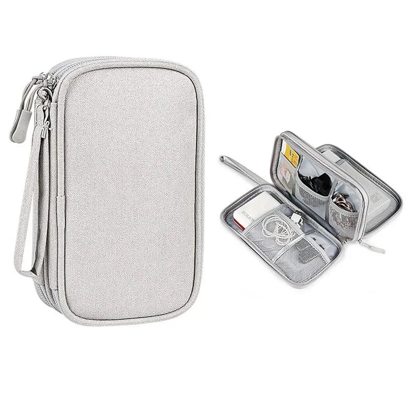 Data Cable Storage Bag Waterproof Portable Carry Case Layers Storage Bag Travel Organizer Bag for Cable Cord USB Charger