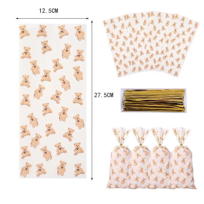 Blue Brown Bear Theme Party Decoration 7"/9"Plate Napkin Cup  DisposableTableware for Baby Shower Bear Theme Birthday Decoration