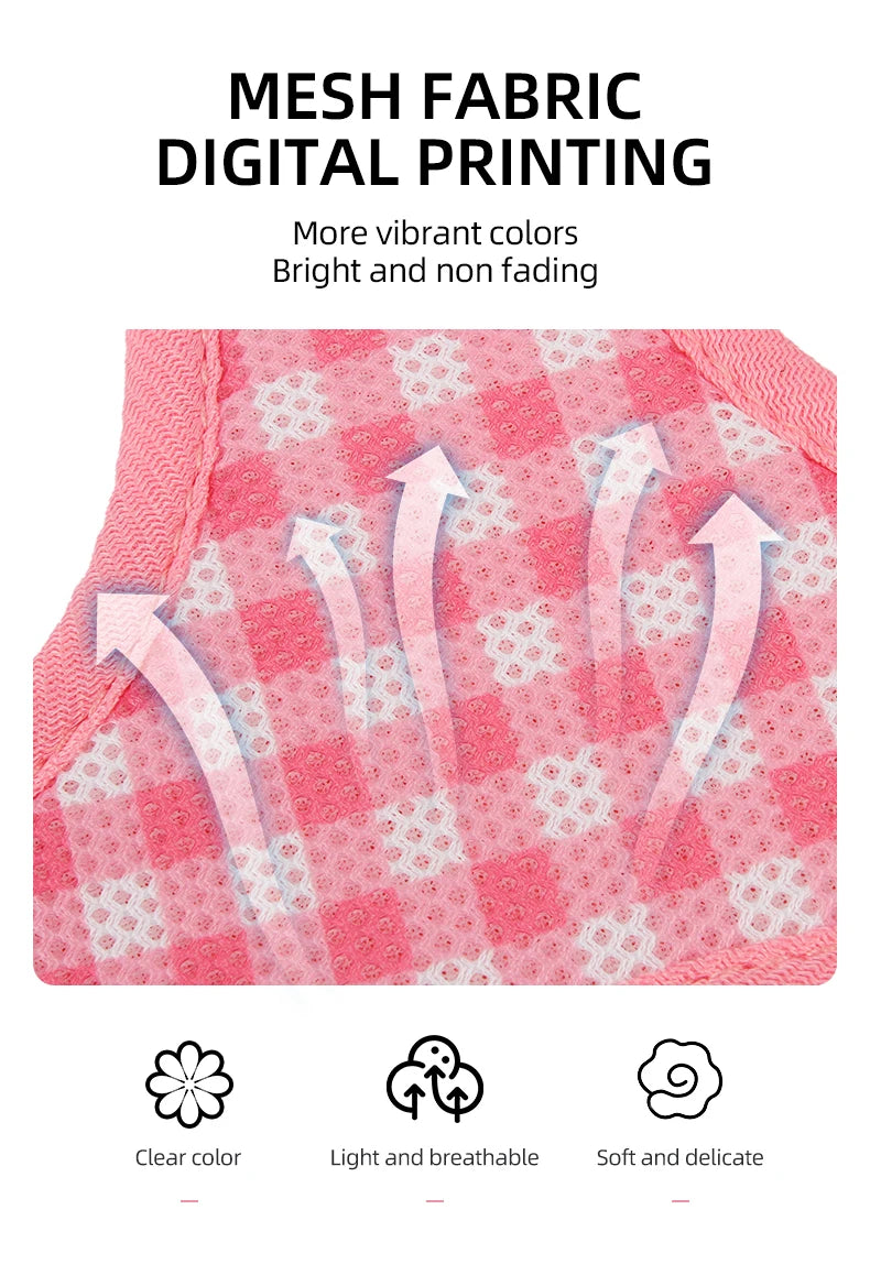 Kitten chest Strap Fresh plaid kitten leash anti-break Adjustable reflective pet chest strap Small dog kitten chest back
