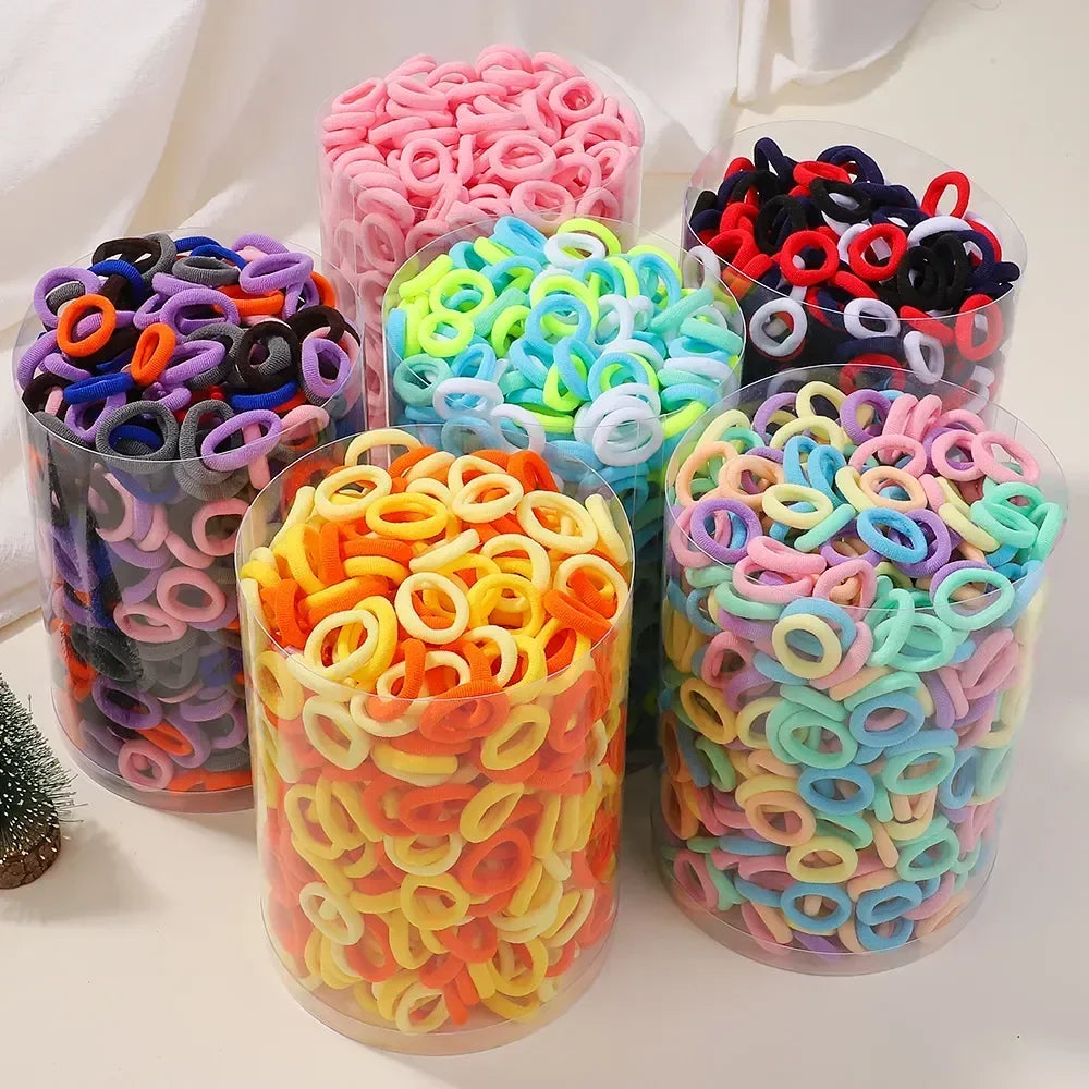 100/300/500 pcs Girls Colorful Elastic Hair Bands Ponytail Hold Hair Tie Rubber Bands Scrunchie Hair Accessories Bands for Girls
