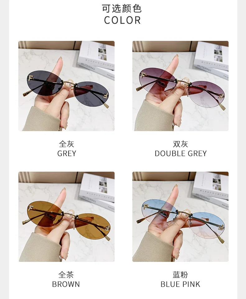 European and American fashionable frameless metal sunglasses