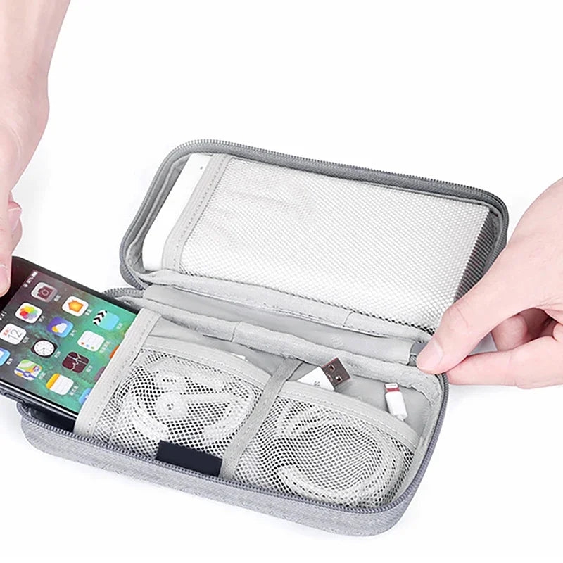Data Cable Storage Bag Waterproof Portable Carry Case Layers Storage Bag Travel Organizer Bag for Cable Cord USB Charger