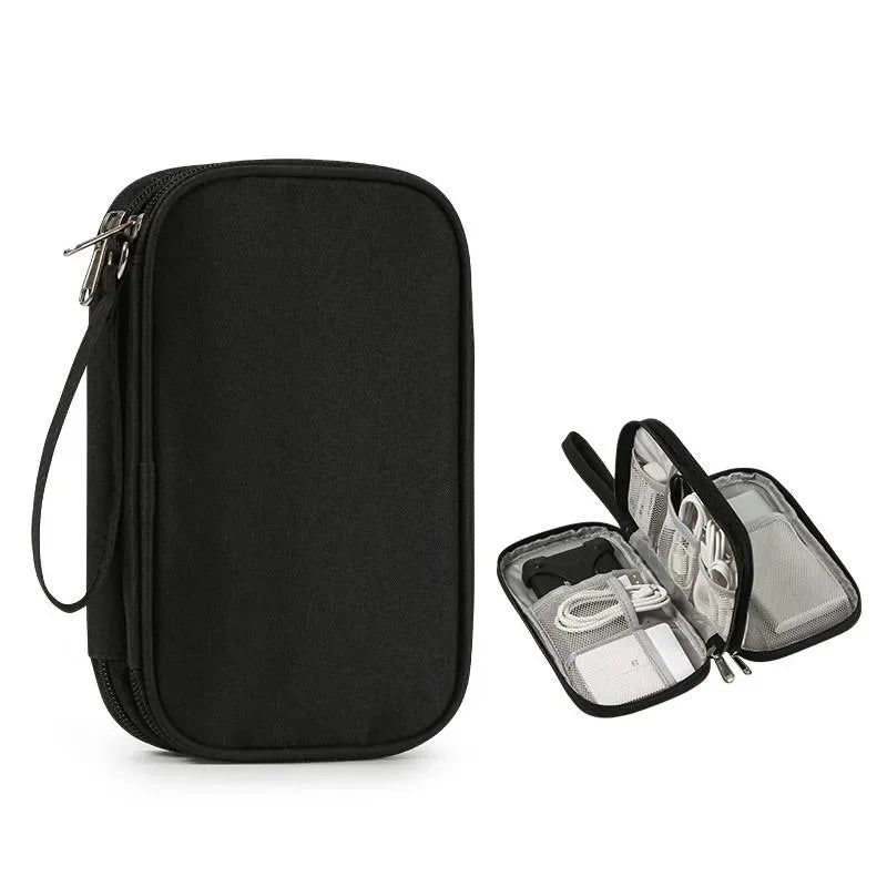 Data Cable Storage Bag Waterproof Portable Carry Case Layers Storage Bag Travel Organizer Bag for Cable Cord USB Charger