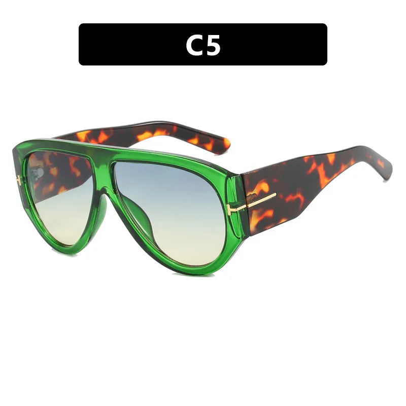 New Vintage Woman Oval Shape Sunglasses Brand Designer Sun Glasses Trendy Street Shoot Shades Eyewear UV400 Gafas De Sol