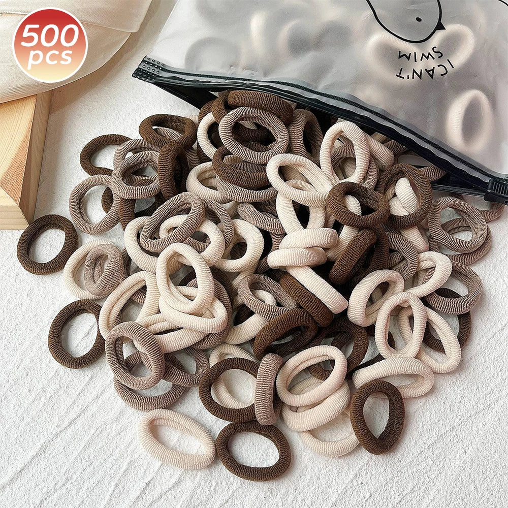 100/300/500 pcs Girls Colorful Elastic Hair Bands Ponytail Hold Hair Tie Rubber Bands Scrunchie Hair Accessories Bands for Girls