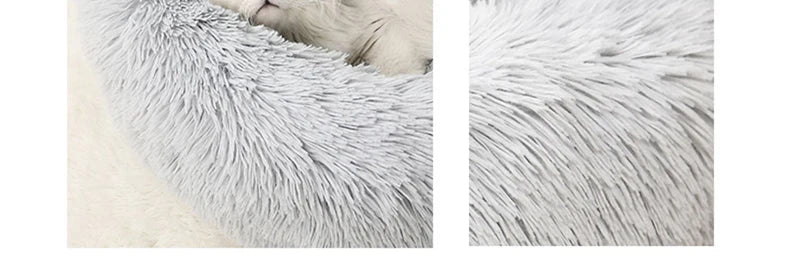40-70CM Long Plush Winter Beds for Dogs & Cats, Home Plush Pet Nest, Soft Sofa Cushion Mats,Dog Kennel House, Warm Round Pet Bed