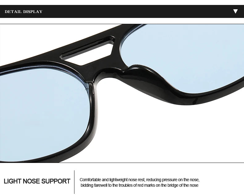 New Fashion Pilot Sunglasses Women Double Bridge Oversized Sun Glasses Oval Goggles Classic Candy Color Design Eyewear UV400