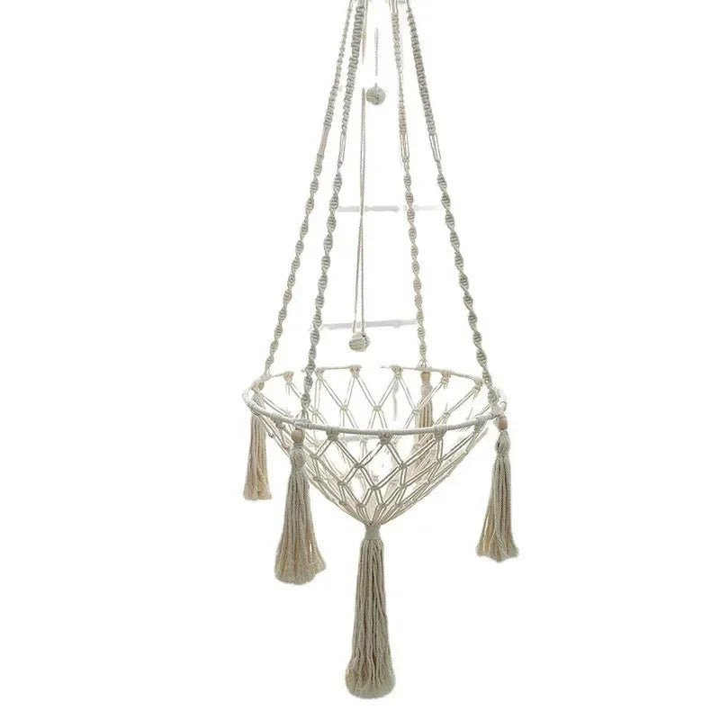 New Pet Hammock Cat Swing Hand Woven Cotton Rope Hanging Basket for Indoor Cats Kitten Cozy Nest Pets Supplies