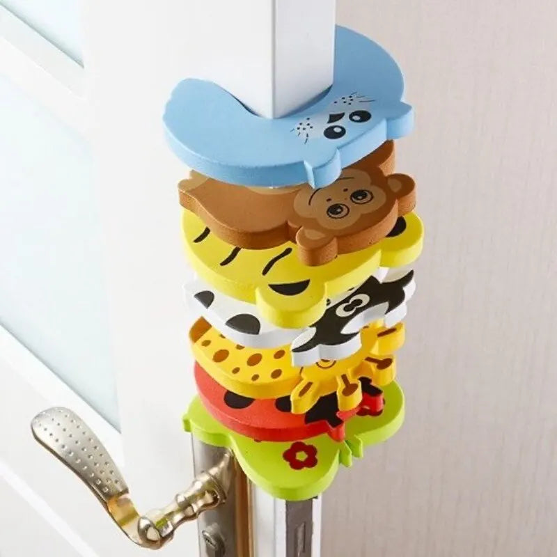 7Pcs/Lot Baby Safety For Newborn Furniture Protection Card Door Stopper Security Cute Animal Care Child Lock Finger Protector