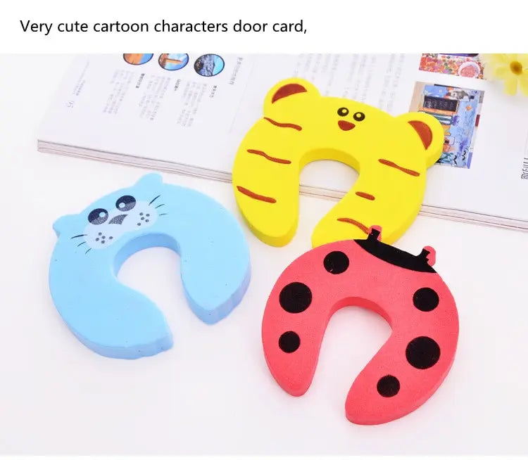 7Pcs/Lot Baby Safety For Newborn Furniture Protection Card Door Stopper Security Cute Animal Care Child Lock Finger Protector