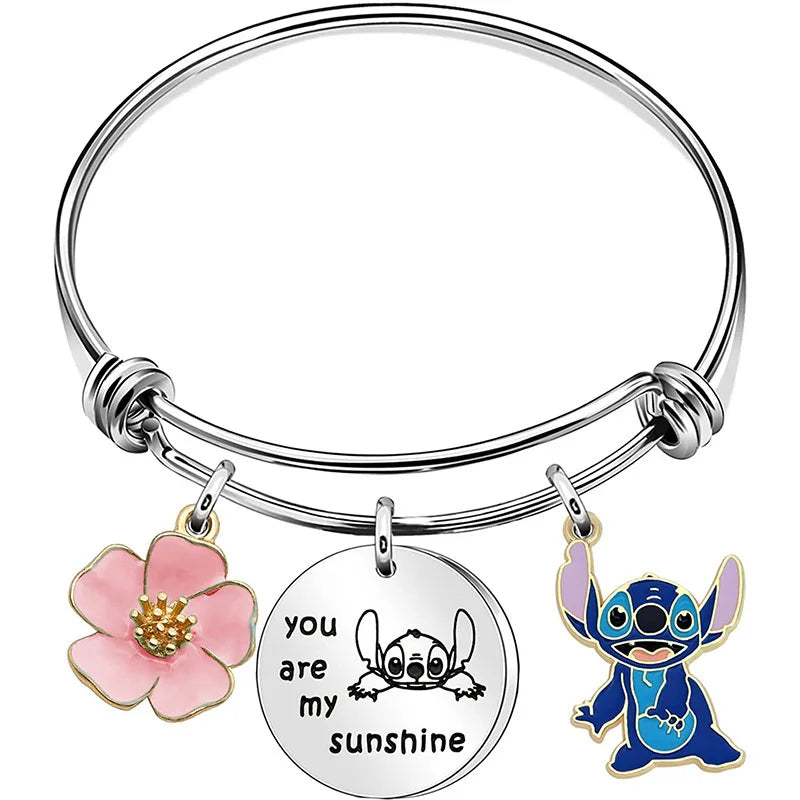 Disney Anime Film Lilo & Stitch Necklace Cute Cartoon Stitch Enamel Pendant Necklaces For Women Jewellery Best Friends Gifts
