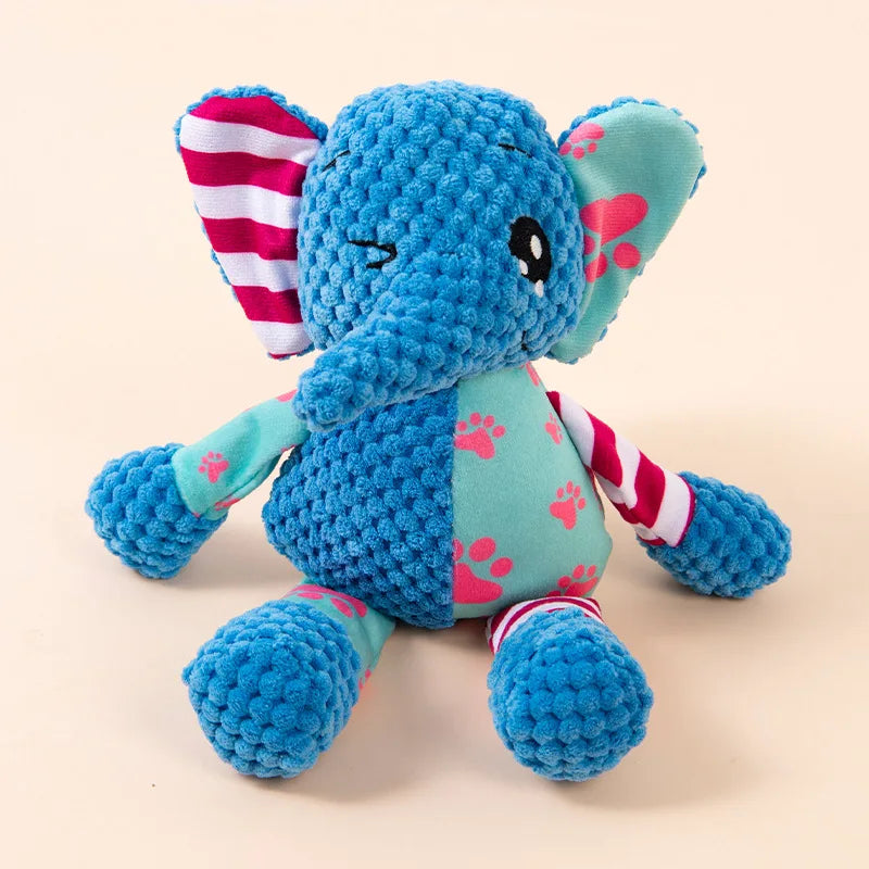 Pet Plush Toy Cat Dog Interactive Teething Toy Animals Bite Resistant Interactive Squeaky Pet Dog Teeth Cleaning Chew Toy