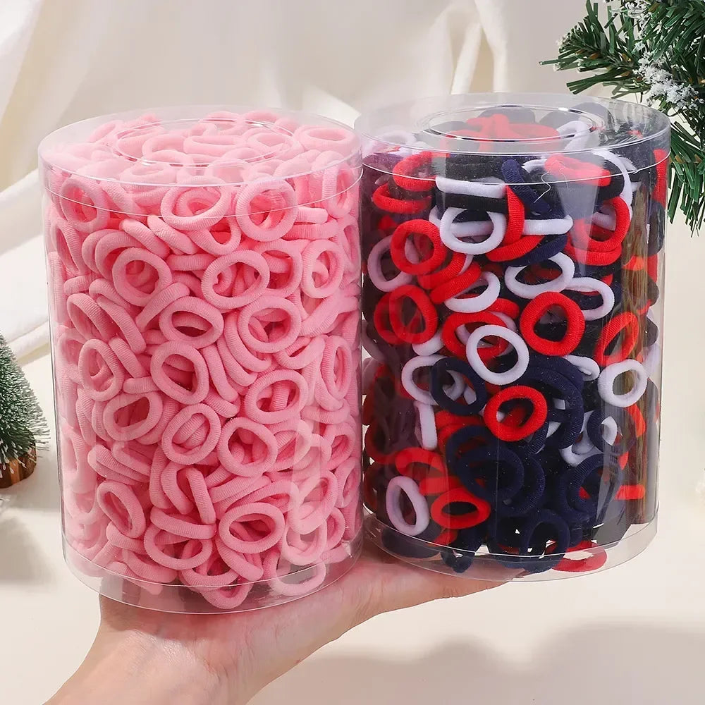 100/300/500 pcs Girls Colorful Elastic Hair Bands Ponytail Hold Hair Tie Rubber Bands Scrunchie Hair Accessories Bands for Girls