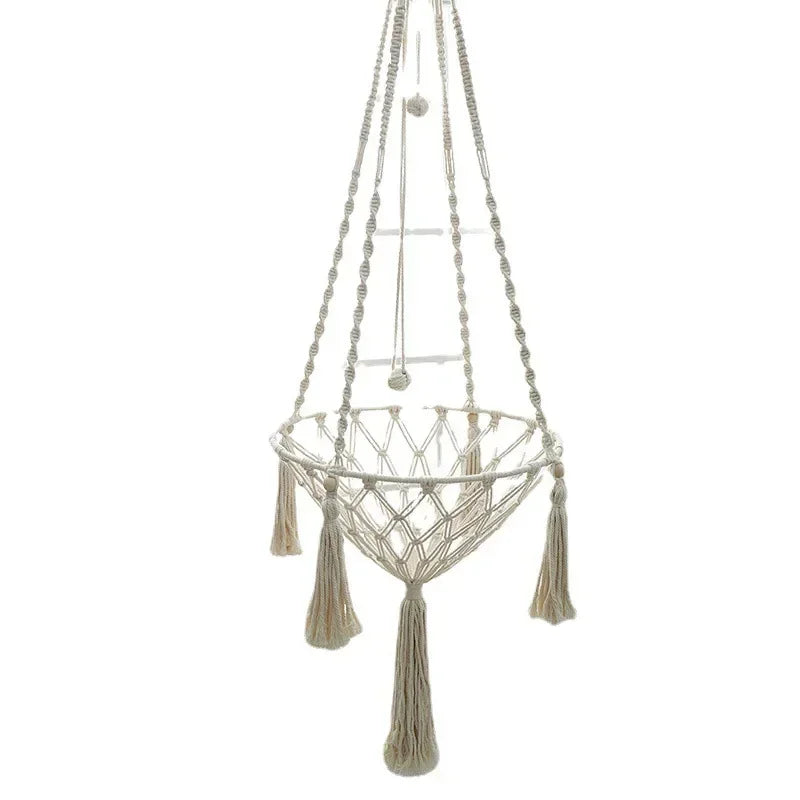 New Pet Hammock Cat Swing Hand Woven Cotton Rope Hanging Basket for Indoor Cats Kitten Cozy Nest Pets Supplies