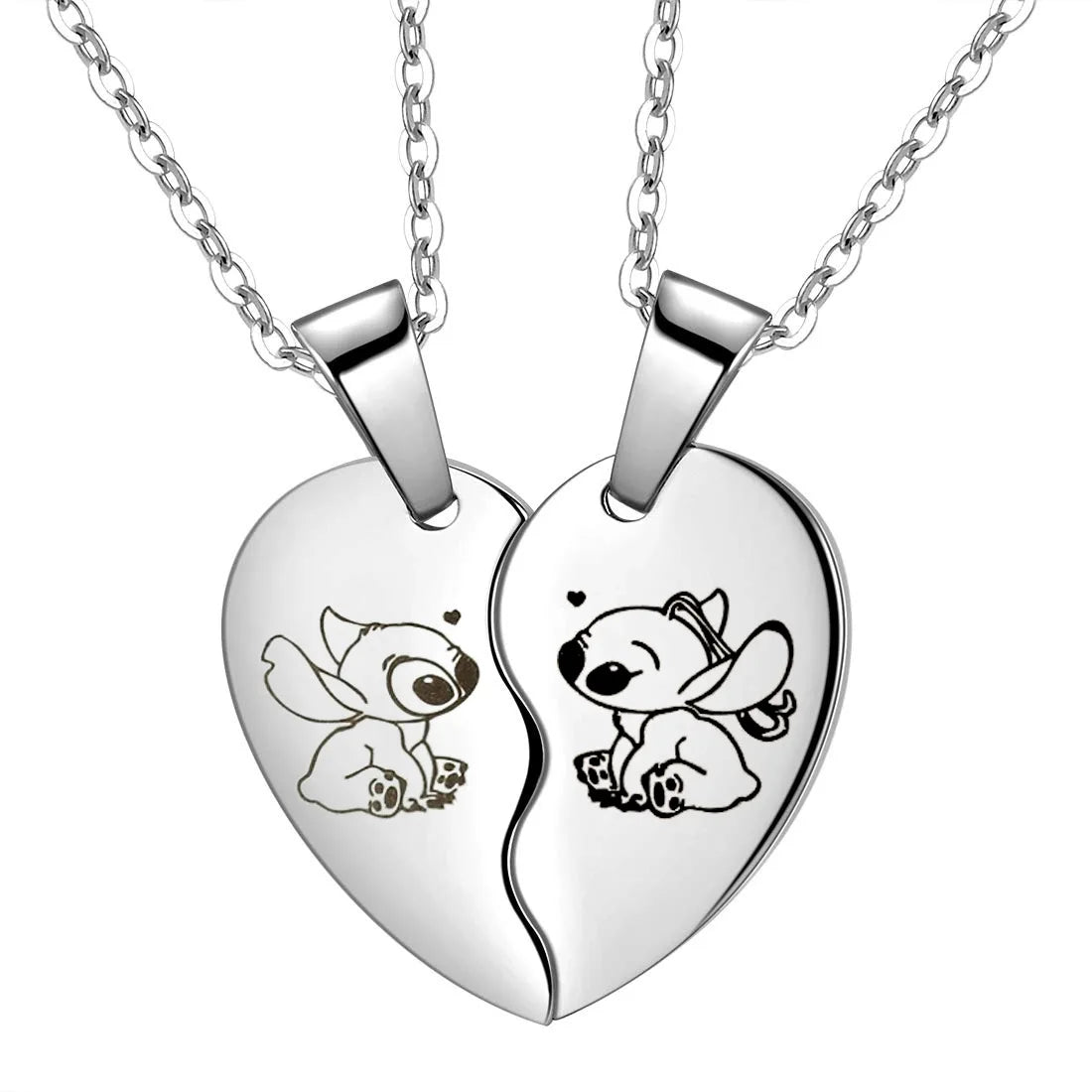 Disney Anime Film Lilo & Stitch Necklace Cute Cartoon Stitch Enamel Pendant Necklaces For Women Jewellery Best Friends Gifts