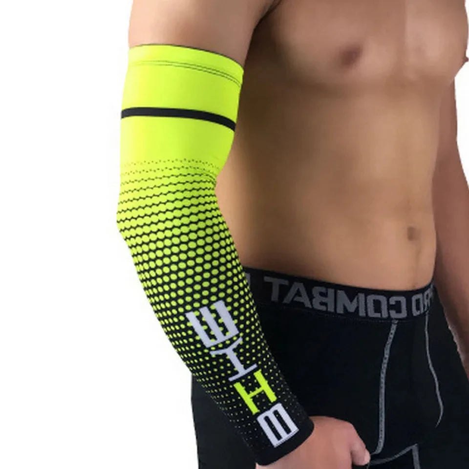 1 Pair Cool Men Cycling Running Bicycle UV Sun Protection Cuff Cover Protective Arm Sleeve Bike Sport Arm Warmers Sleeves